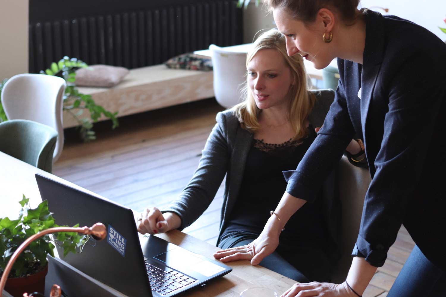 Women Working at Computer